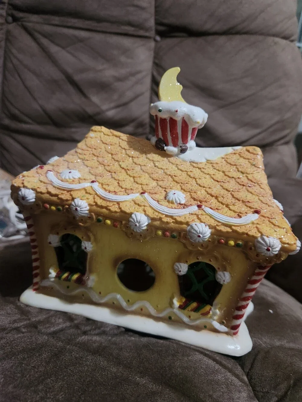 Sugar Plum Valley Gingerbread House Lighted Ceramic Limited Ed 8x7in Works 2001